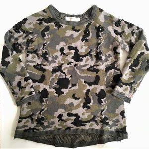 Zara Knit Embellished Camo Sweater